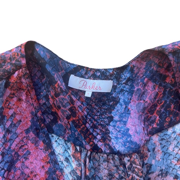 Parker Isabella Snakeskin Print Wrap Blouse - Picture 7 of 8